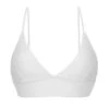 Ribbed White Laced Back Bralette Bikini Top - Top Cotele-branco Tri-tank