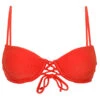 Textured Red Push-up Balconette Bikini Top - Top Cotele-tomate Balconet-pushup