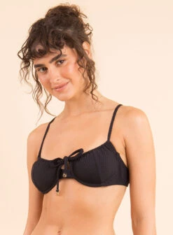Top Dots-black Balconet-tie -Agua de Coco Shop top riodesol top dots black balconet tie 3