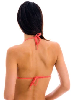 Textured Coral Bikini Top With Coral Edges - Top Dots-tabata Tri -Agua de Coco Shop top riodesol top dots tabata tri 2