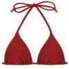 Textured Triangle Deep Red Bikini Top - Top Duna Tri Divino