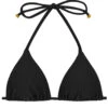 Textured Triangle Black Bikini Top - Top Duna Tri Preto