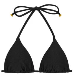 Textured Triangle Black Bikini Top - Top Duna Tri Preto