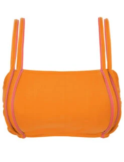Orange Bra Bikini Top With Pink Details - Top Duo Orange