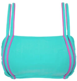 Blue Bra Bikini Top With Pink Details - Top Duo Pink Blue
