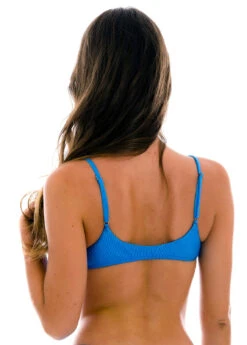 Textured Blue Bralette Top - Top Eden-enseada Bralette -Agua de Coco Shop top riodesol top eden enseada bralette 2