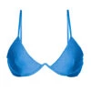 Textured Blue V-underwired Bikini Top - Top Eden-enseada Tri-aro
