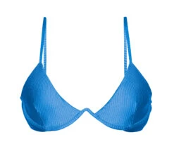 Textured Blue V-underwired Bikini Top - Top Eden-enseada Tri-aro