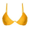 Textured Yellow V-underwired Bikini Top - Top Eden-pequi Tri-aro