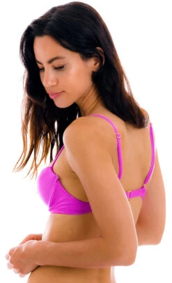 Textured Pink Magenta Balconette Bikini Top - Top Eden-pink Balconet -Agua de Coco Shop top riodesol top eden pink balconet 2