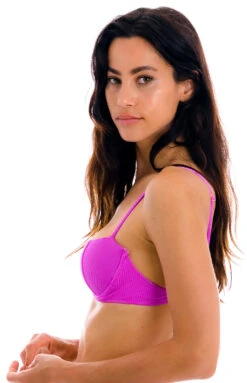 Textured Pink Magenta Balconette Bikini Top - Top Eden-pink Balconet -Agua de Coco Shop top riodesol top eden pink balconet 3