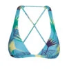 Floral Graphic Print Crossover Triangle Halter Top - Top Flower Geometric Cortinao