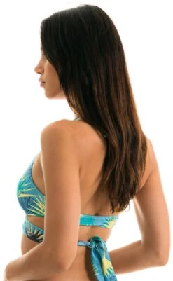 Blue Graphic Wrap Bikini Top - Top Flower Geometric Transpassado -Agua de Coco Shop top riodesol top flower geometric transpassado 3