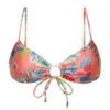 Coral Pink Printed Front-tie Bikini Top - Top Frutti Mila