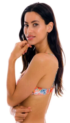 Coral Pink Printed Front-tie Bikini Top - Top Frutti Mila -Agua de Coco Shop top riodesol top frutti mila 3