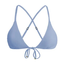 Denim Blue Triangle Top With Back Crossed Straps - Top Garoa Tri Arg