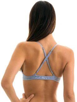 Denim Blue Triangle Top With Back Crossed Straps - Top Garoa Tri Arg -Agua de Coco Shop top riodesol top garoa tri arg 2