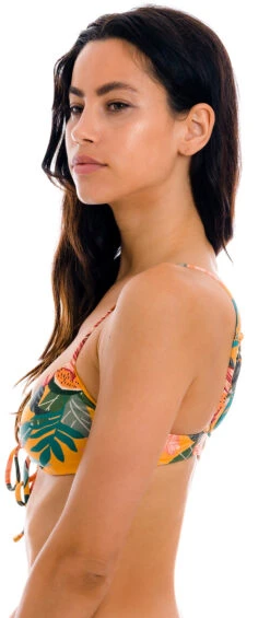 Orange & Yellow Floral Tie Front Bralette Top - Top Lis Mila -Agua de Coco Shop top riodesol top lis mila 3