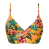 Orange Yellow Floral Laced Back Bralette Bikini Top - Top Lis Tri-tank
