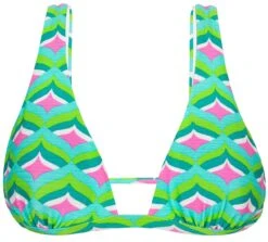 Graphic Print Green Triangle Bikini Top - Top Mermaid Cortinao