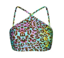 Multicoloured Leopard Print Bathing Crop Top - Top Morumbi Cropped