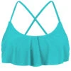 Sky Blue Ruffled Crop Top - Top Nannai Babado