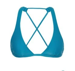 Blue Crossover Triangle Halter Top - Top Nilo Cortinao
