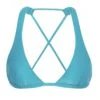 Sky Blue Triangle Halter Top With Crossed Back - Top Orvalho Cortinao