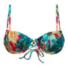 Blue Tropical Flowers Push-up Balconette Bikini Top - Top Paradise Balconet-pushup