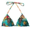 Tropical Floral Triangle Top With Wavy Edges - Top Paradise Tri