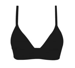 Plain Black Laced Back Bralette Bikini Top - Top Preto Tri-cos