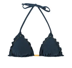 Iridescent Navy Triangle Top With Wavy Edges - Top Shark Frufru