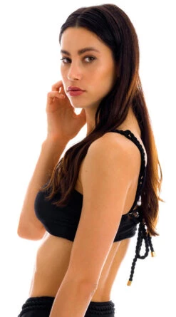 Black Pink Textured Bra And Twisted Rope - Top St-tropez-black Reto -Agua de Coco Shop top riodesol top st tropez black reto 3