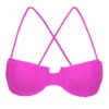 Textured Magenta Pink Balconette Top With Crossed Straps - Top St-tropez-pink Balconet