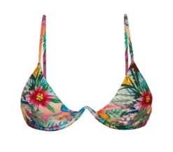 Colorful Tropical V-underwire Bikini Top - Top Sunset Tri-aro