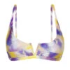 Purple & Yellow Tie-dye V Bralette Top - Top Tiedye-purple Bra-v