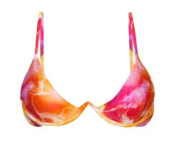 Tie-dye Red / Orange V-underwired Bikini Top - Top Tiedye-red Tri-aro