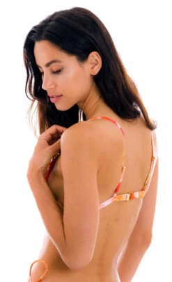 Tie-dye Red / Orange Adjustable Triangle Top - Top Tiedye-red Tri-fixo -Agua de Coco Shop top riodesol top tiedye red tri fixo 2