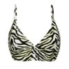 White & Black Tabby Laced Back Bralette Bikini Top - Top Wild-black Tri-tank