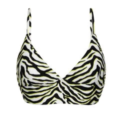 White & Black Tabby Laced Back Bralette Bikini Top - Top Wild-black Tri-tank