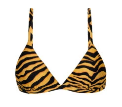 Orange & Black Tiger Print Triangle Top - Top Wild-orange Tri-fixo