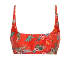 Red Floral Sports Bikini Top - Top Wildflowers Bra-sport