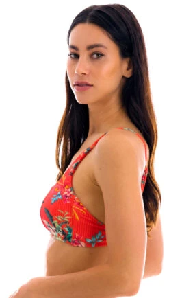 Red Floral Sports Bikini Top - Top Wildflowers Bra-sport -Agua de Coco Shop top riodesol top wildflowers bra sport 3