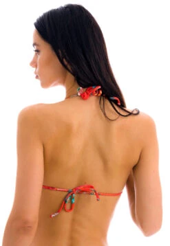 Red Floral Triangle Bikini Top - Top Wildflowers Tri-rol -Agua de Coco Shop top riodesol top wildflowers tri rol 2