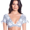 Blue & White Printed Crop Top - Top Alba-epoque
