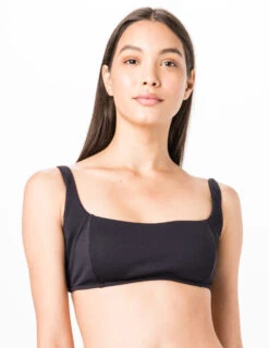 Black Bra Top With Adjustable Straps - Top Camiseta Liso Fluity