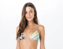 Triangle Printed Bikini Top With Wavy Edges - Top Frufru Drone