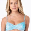 Sky Blue Print Balconette Bikini Top - Top Madonna Comfort Botanique