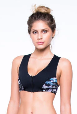 Swimsuit Top In Two Materials With Neoprene - Soutien Yas Shark -Agua de Coco Shop top seaster soutien yas shark 4