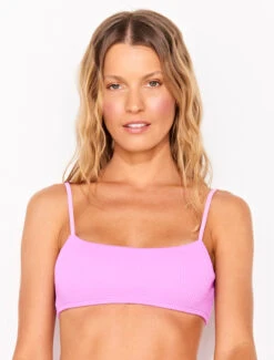 Top Hot Lilas Nervurado